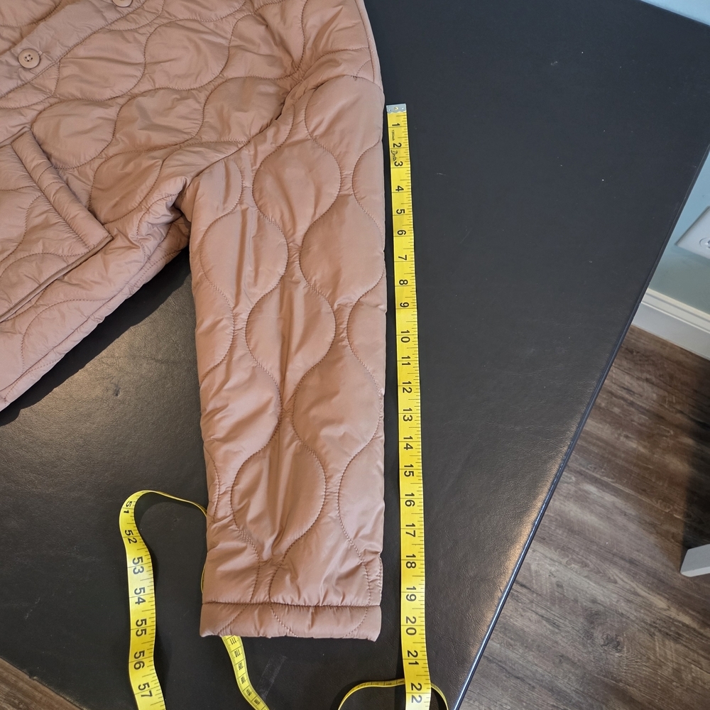 OFFLINE by Aerie Real Luxe Quilted Puffer Jacket Faux Fur Collar Brown Small - Picture 8 of 12
